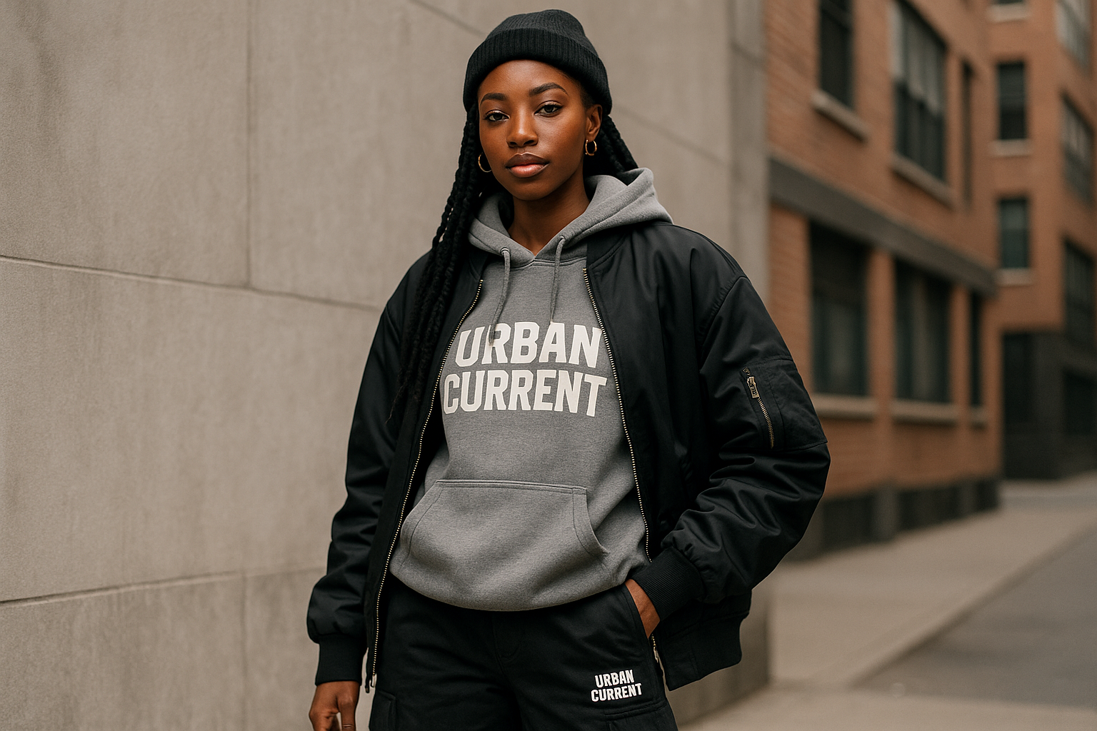 Black woman wearing urban current 